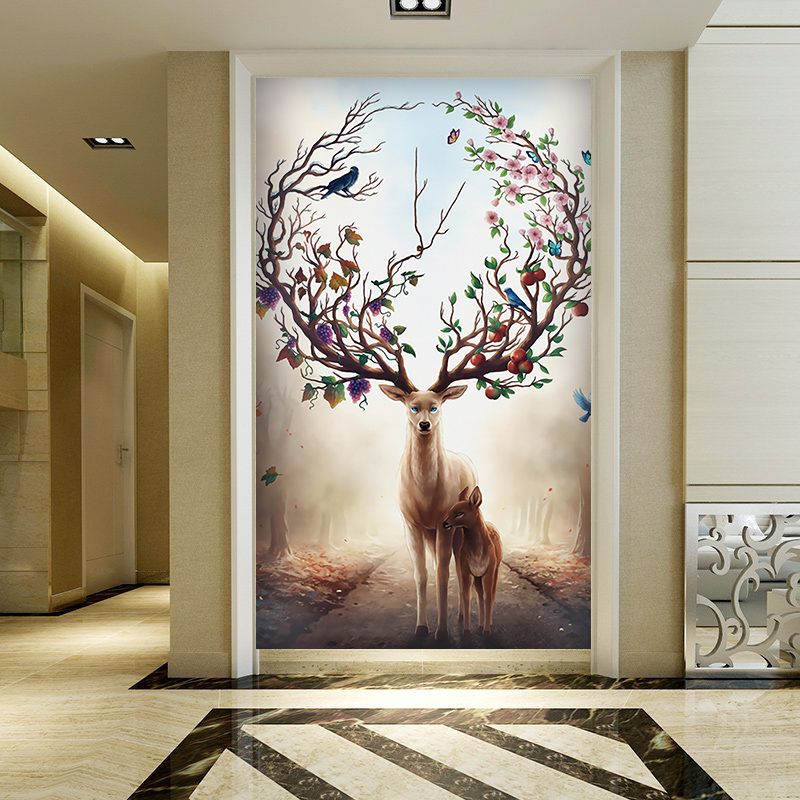 Fantasy Wall Mural Forest Deer Wallpaper 3d 5d Vintage - Deer Wallpaper Mural Fantasy Wall Mural Forest Deer Wallpaper 3d 5d Vintage - Deer Wallpaper Mural
