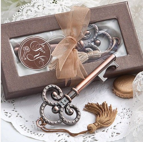 Key Bottle Opener Luxury Vintage Wedding Favours Guest Thank You Gifts Small Box