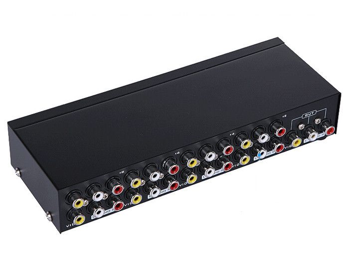 8 Ports RCA Video Audio AV Switch Switcher Selector 8 In 1 Out TV Splitter Box