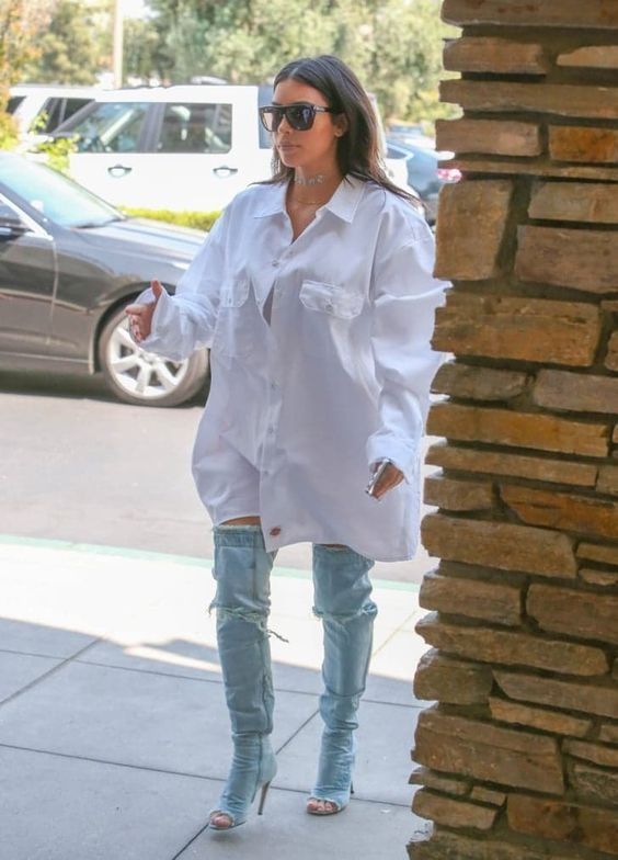 jean boots thigh high