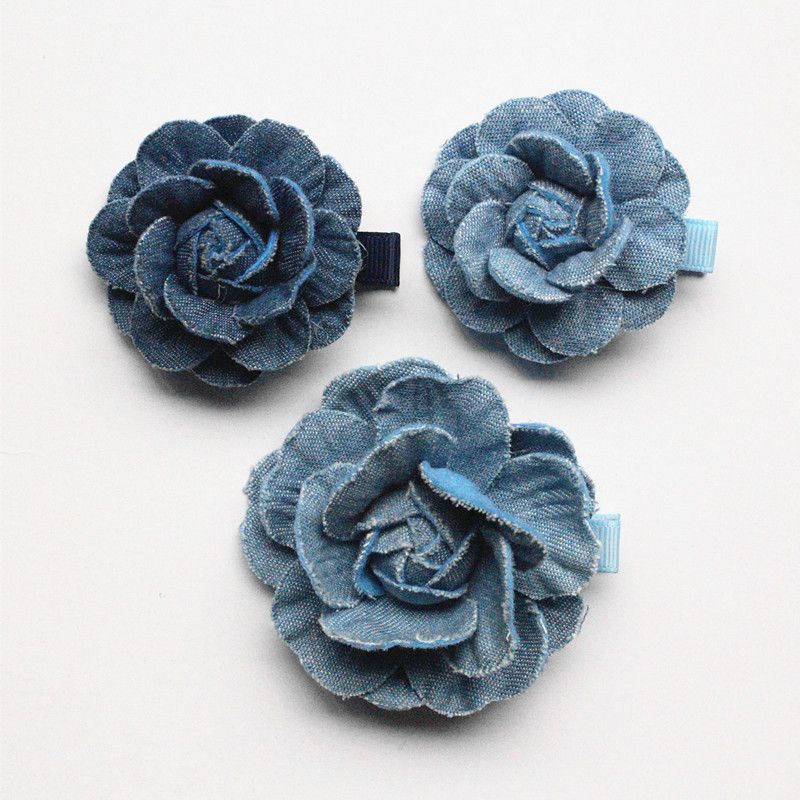 navy flower hair accessories