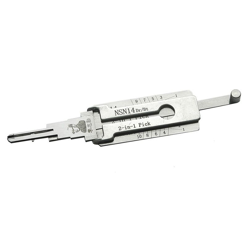LISHI NSN14 Dr/Bt 2 in 1 Car Door Lock Decoder Opener Tool Lock Plug Reader 