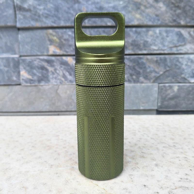 iB/àste Botella de Sello de c/ápsula de Acero Inoxidable Impermeable Mini EDC Caja de p/íldoras de Supervivencia Contenedor C/ápsula de p/íldora Botella Tanque Caja para Viajes al Aire Libre