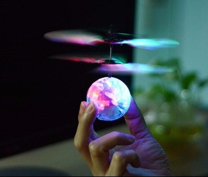 Mini LED Flashing Light Induction Fly Ball Toys Remote Control RC Helicopter Flying Quadcopter