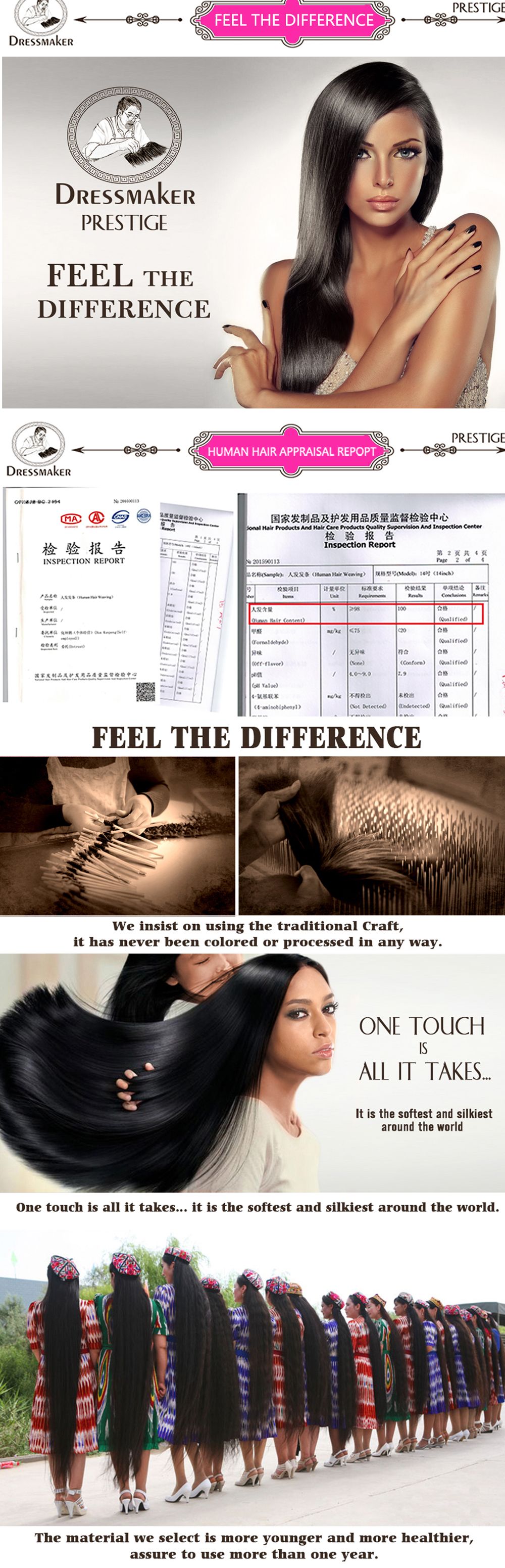 Top Selling Dressmaker Silky Straight Remy Hair 3 Virgin Human