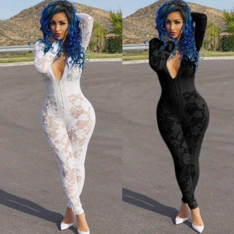 mesh one piece jumpsuit