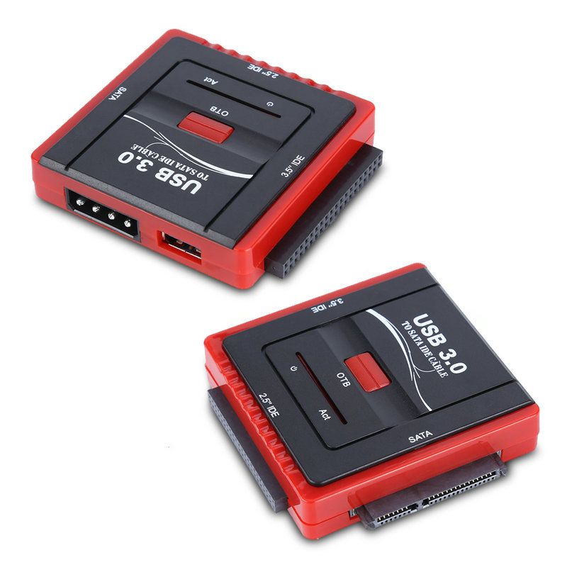 USB3.0 a 2,5" 3,5" IDE / SATA eSATA cable adaptador convertidor con la función OTB + cargador de EU / US / UK Plug USB 3.0 disco duro externo en un SATA