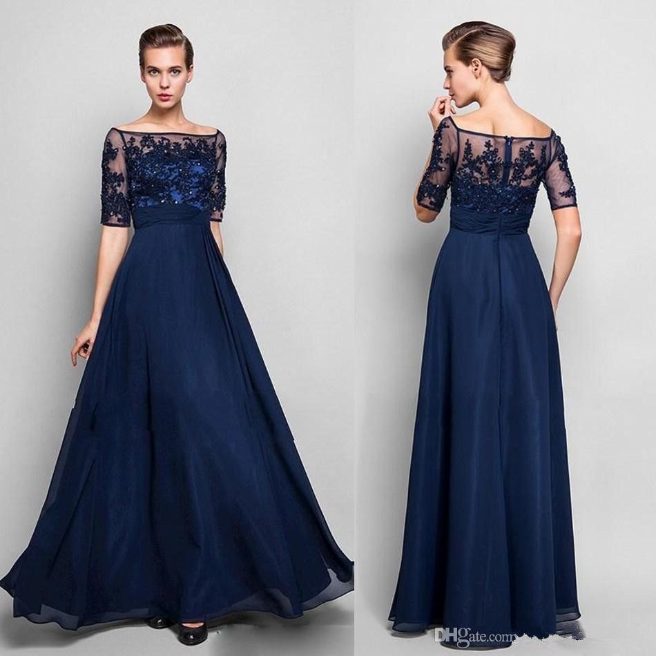blue floor length dress