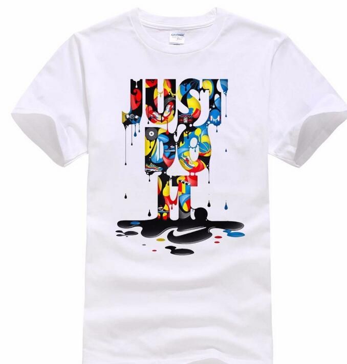 Nueva moda Just Do camiseta marca ropa hip hop carta de impresión hombres camiseta manga