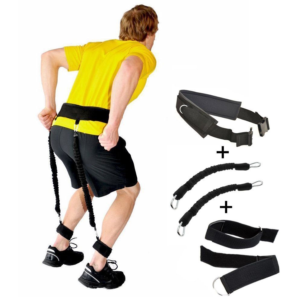 Thigh Straps 8 Exercise&Fitness Bands Carry Bag-Increase Speed Agility Kinetic Leg Resistance Bands plus Bonous Strong Heavy Duty Professional Resistance Exercise Bands for Ultimate Speed Training