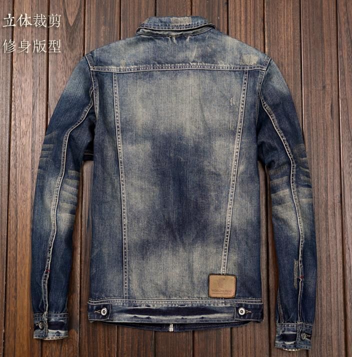 Mens Zipper Motorcycle Biker Denim Jacket Japanese Style Retro Mens Zipper Motorcycle Biker Denim Jacket Japanese Style Retro