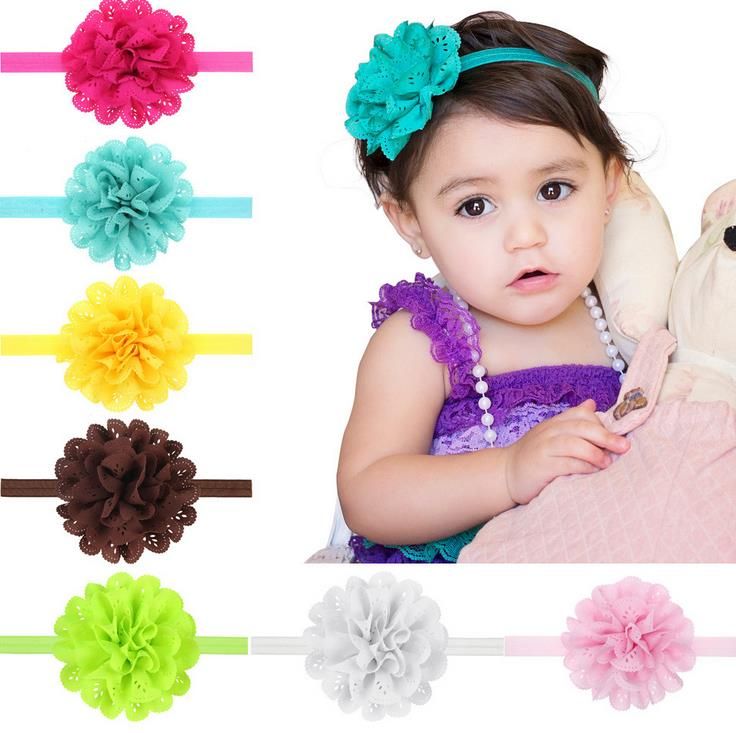 New Baby Girls Hollow Flower Headband Kids Elastic Hair Bands
