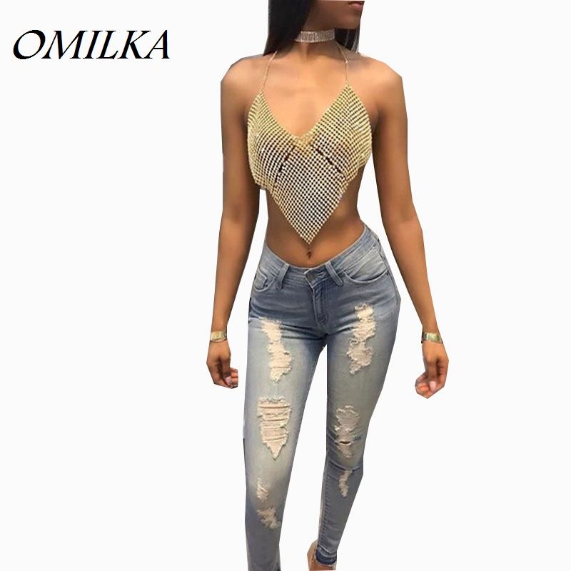 silver sequin crop tops