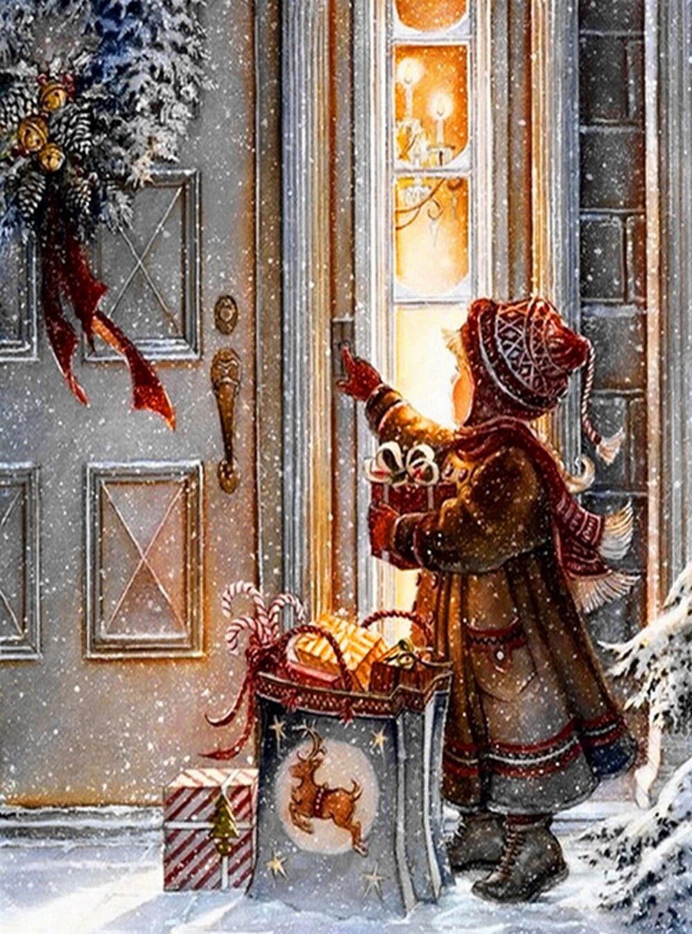 Diamond Painting Babbo Natale Baby 5D DIY Diamante Pittura Ricamo Full Drill Crystal Strass Quadri Punto Croce Artigianato per Home Wall Decor Kit Punto Croce