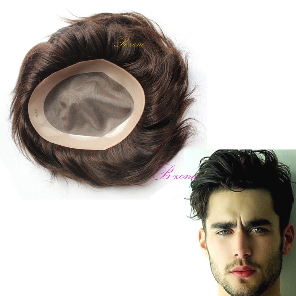 2020 8 X 10inch Natural Straight Hair Mens Toupee Mono Lace With