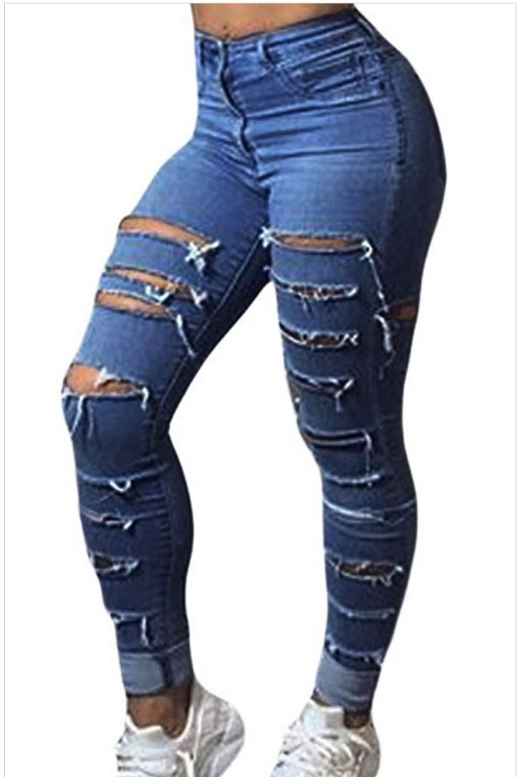 Wholesale Womens Jeans At $17.76, Get Classic Hole Ripped Jeans For ...