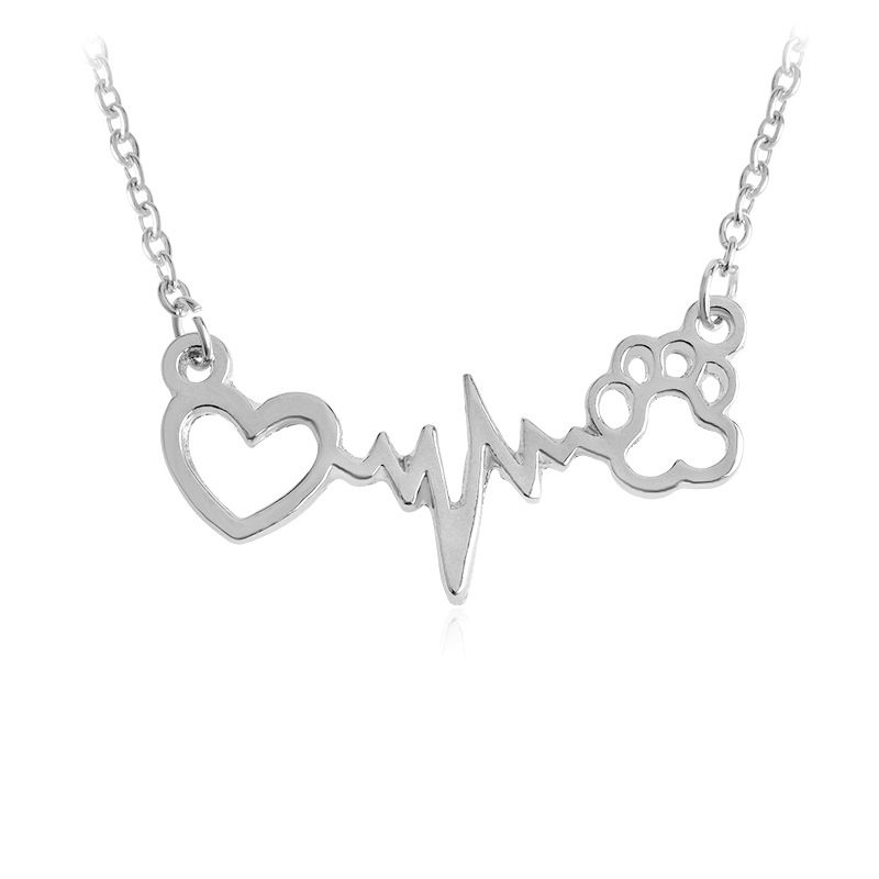 paw heartbeat necklace