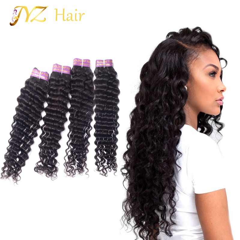 Jyz Human Hair Deep Wave Brazilian 4 Bundles Malaysian Virgin Hair