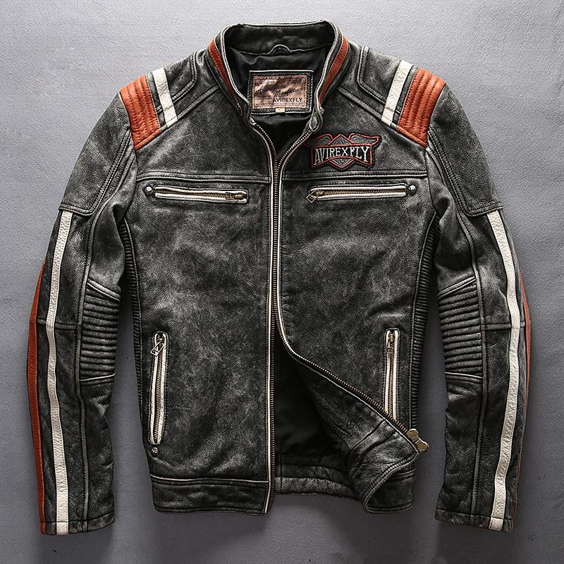 Compra es Chaquetas De Cuero Genuino AVIREX FLY India Cabeza Bordado Nuevo  Vuelo Chaquetas Chaqueta De La Motocicleta Barato | Entrega Rápida Y  Calidad | Es.Dhgate