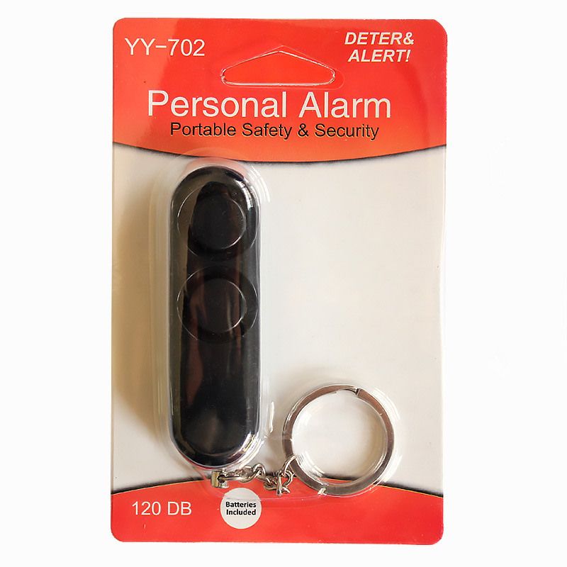 Escudo rojo Personal Mini alarma de ataque doble Sirena violación Llavero Seguro Seguridad púrpura 