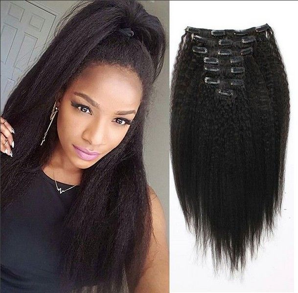 straight clip in human hair extensions