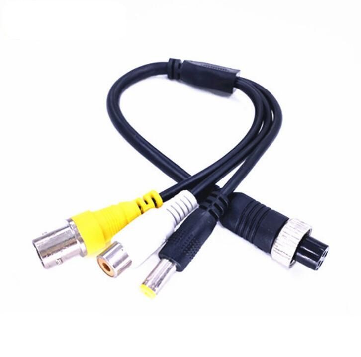 4Pin Aviation Head to RCA+BNC+DC Extension Cable Adapter for CCTV Camera Cables 