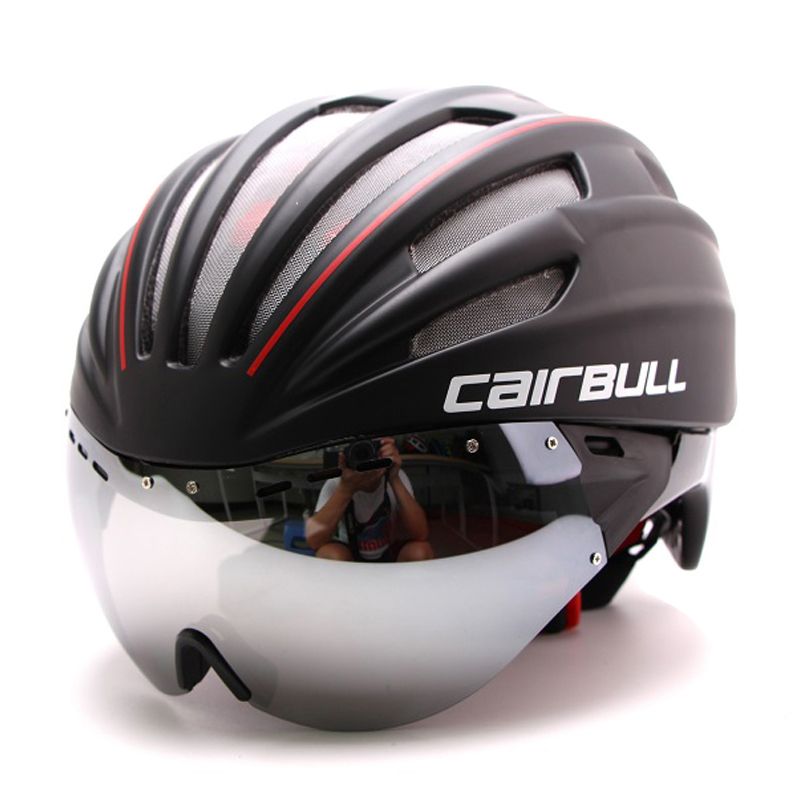 bike helmet with glasses