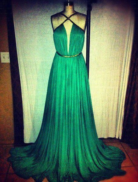 green colour one piece dress
