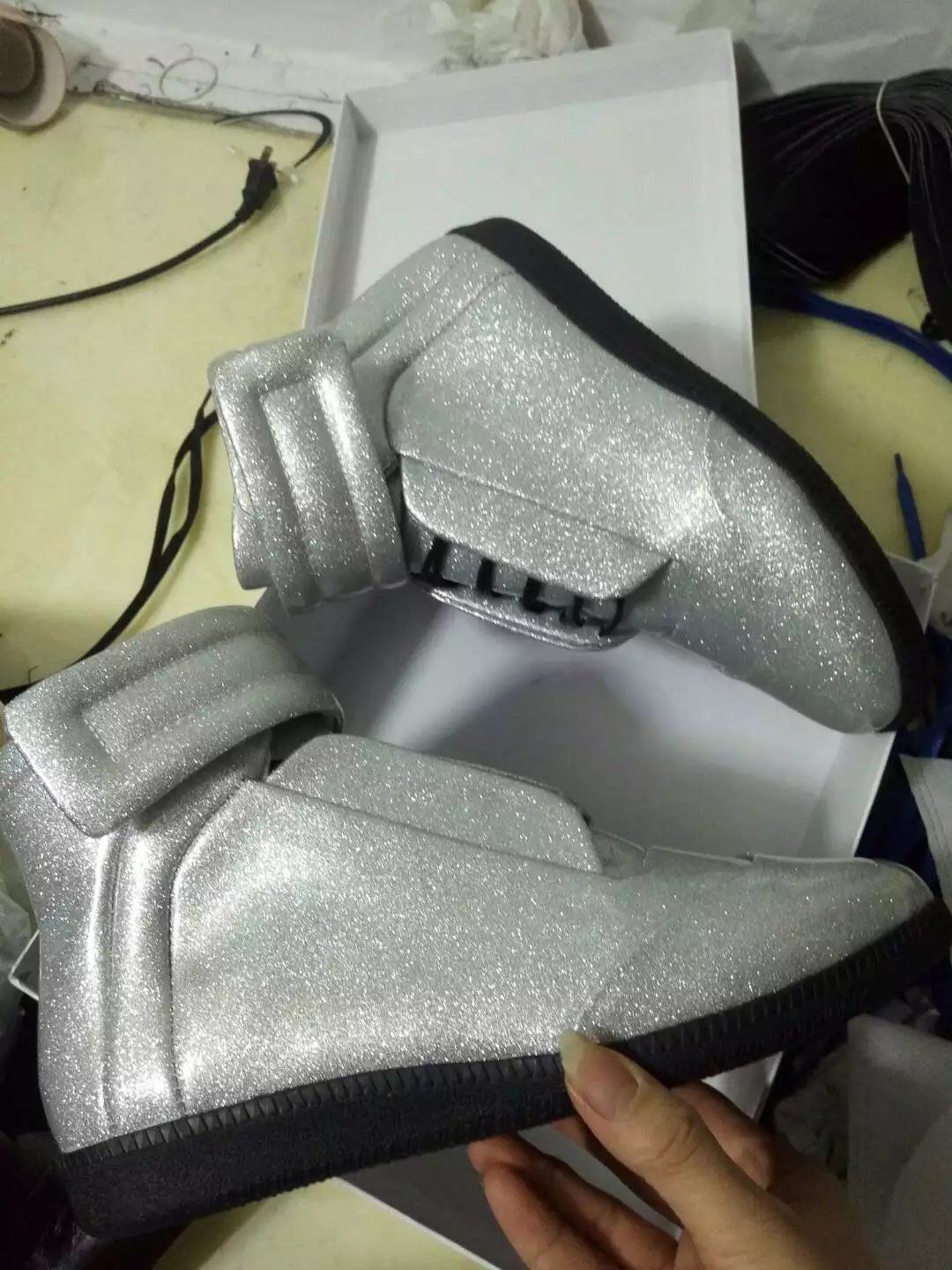 maison martin margiela glitter sneakers