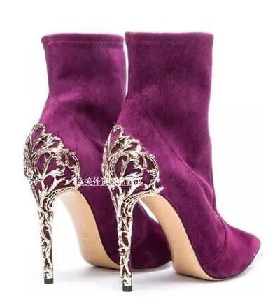 purple and gold boots