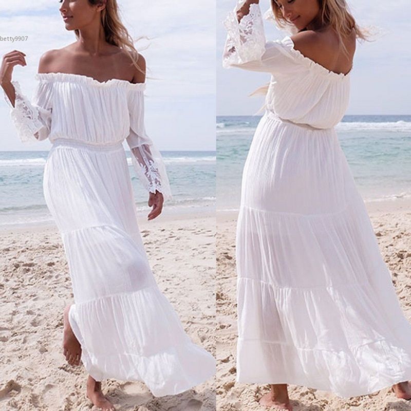 white beach dresses casual