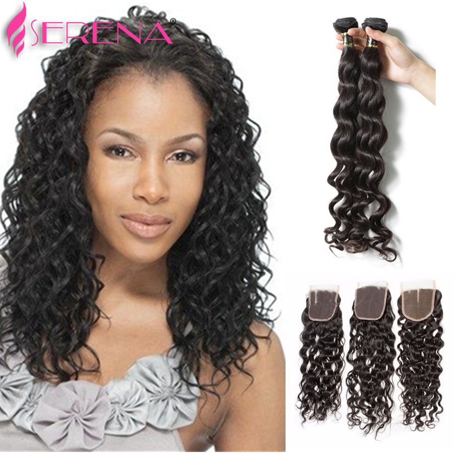 2019 Wet And Wavy Brazilian Virgin Hair With Closure 3 Bundles