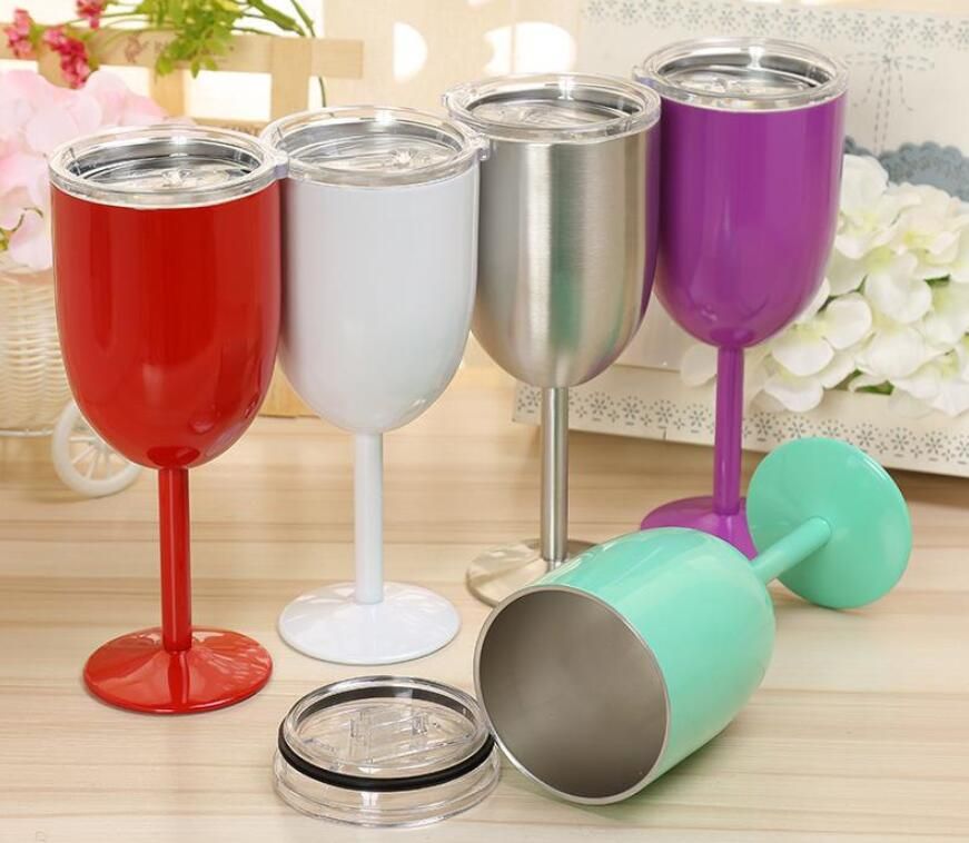 2020 Stainless Steel Wine Glass 10oz Wine Glasses Vacuum Double