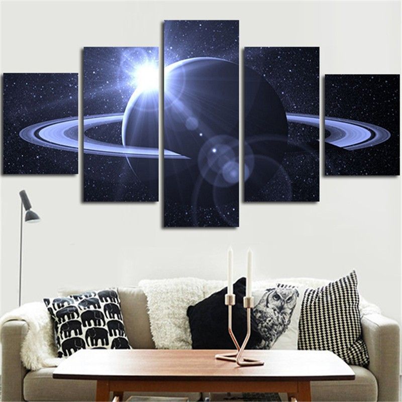 Compre 5 Paneles Universo Planeta Pintura De Pared Lienzo Modular Imagen De  Arte HD Impreso Pinturas Para El Hogar O La Sala De Estar Decoración Sin  Marco A 29,19 € Del Ddartoilpainting | DHgate.Com