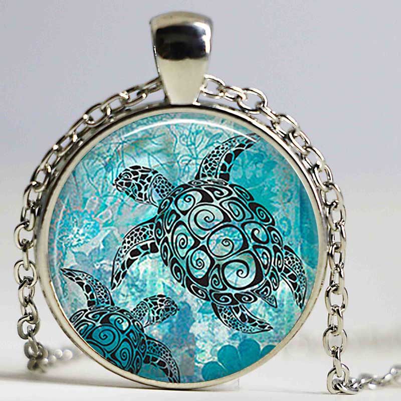 Wholesale Sea Turtles Necklace Bag Pendant Sea Turtle Cabochon Glass Charms For Bracelets Mom Pendant Necklace From Zhangshuni 2 02 Dhgate Com