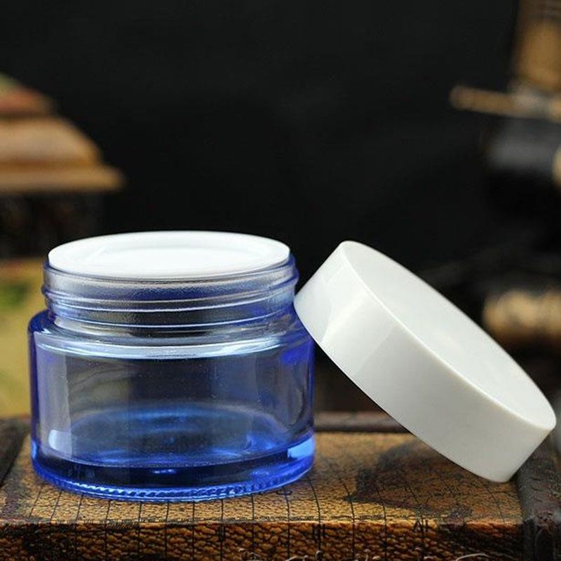 Download 50g Blue Glass Bottles Eye Cream Jar Empty Cosmetic Container Blue Make Up Glass Jar With White Silver Cap F20171640 From Shunyilee 329 29 Dhgate Com