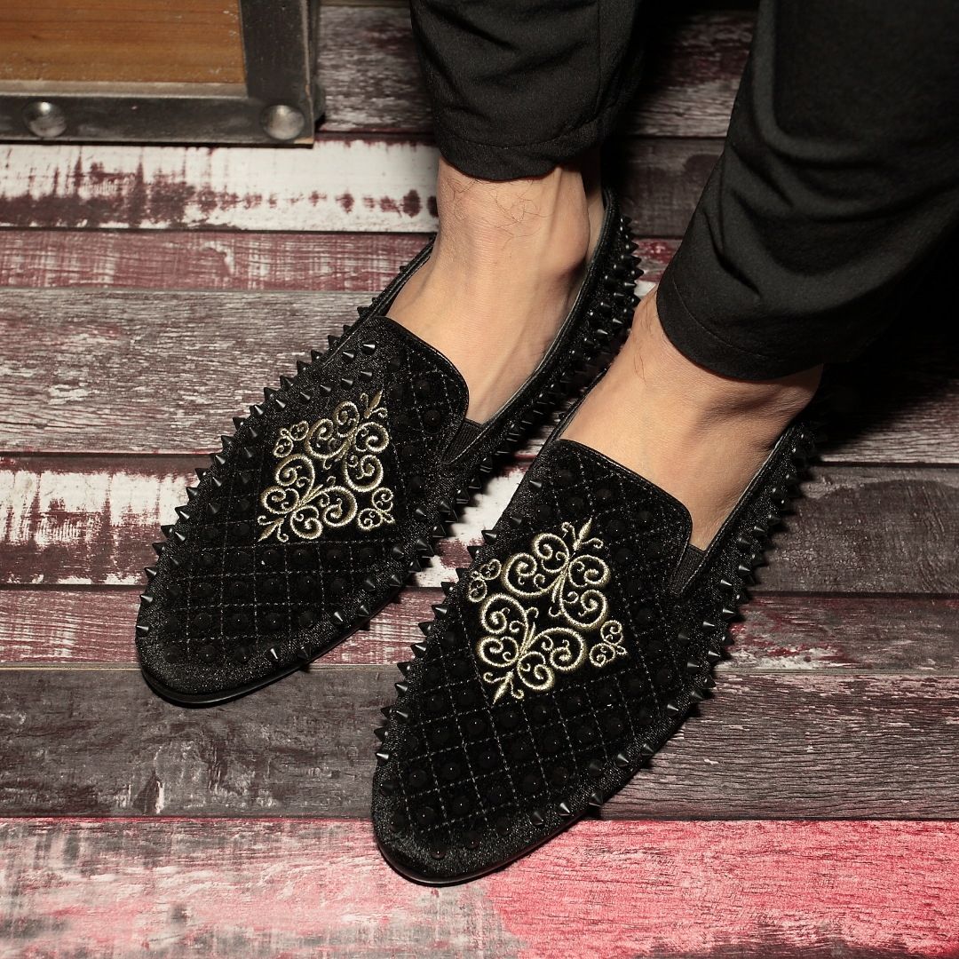 Spikes Casual Rivets Punk Style Men Loafers Shoes – FanFreakz