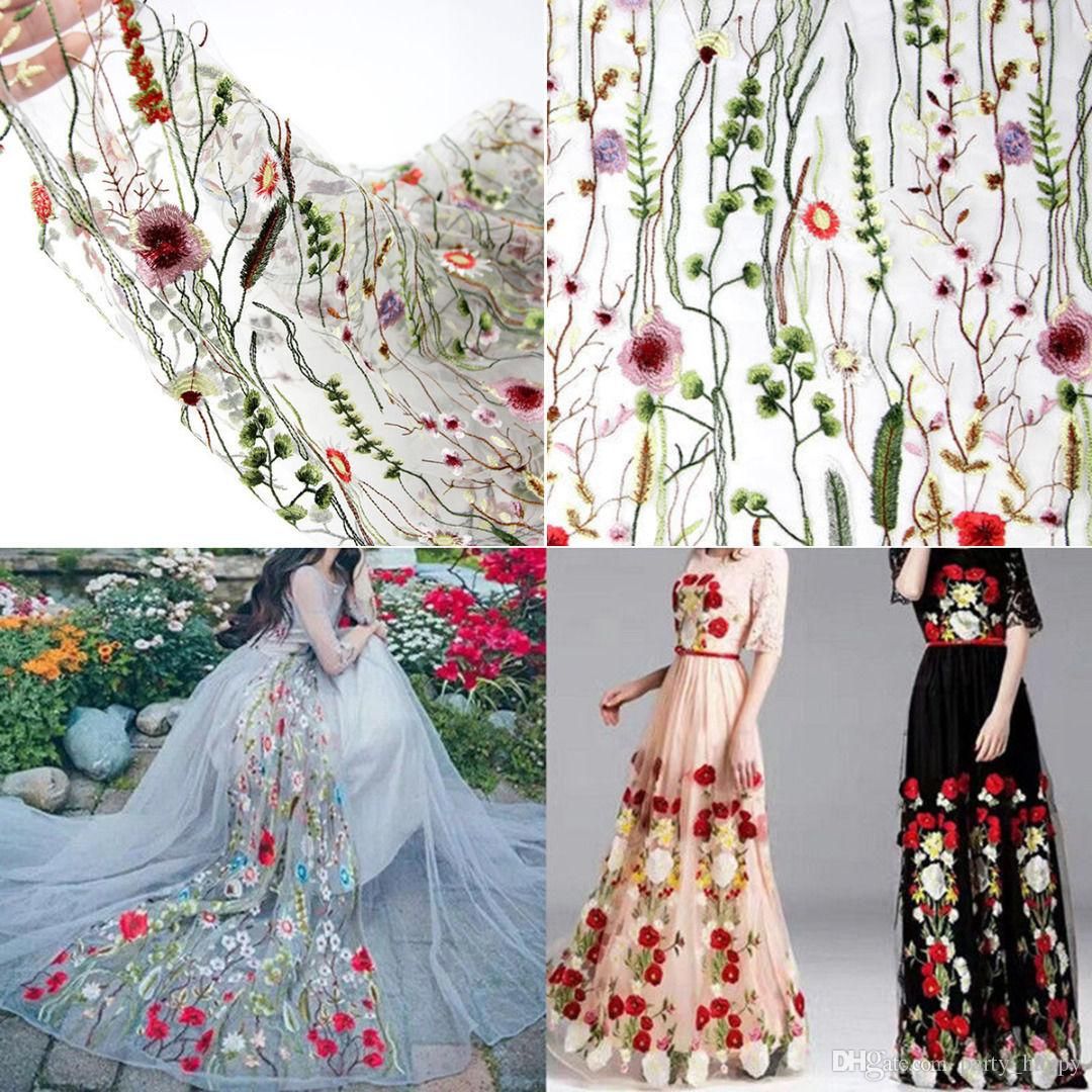 wedding dress floral embroidery