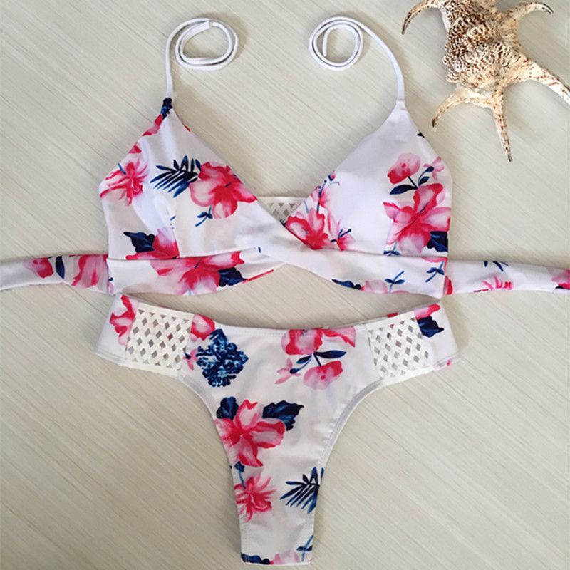 white floral bikini