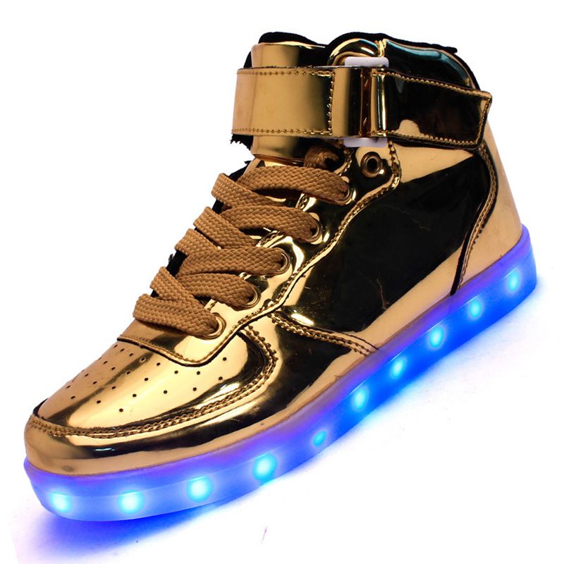 gold light up shoes