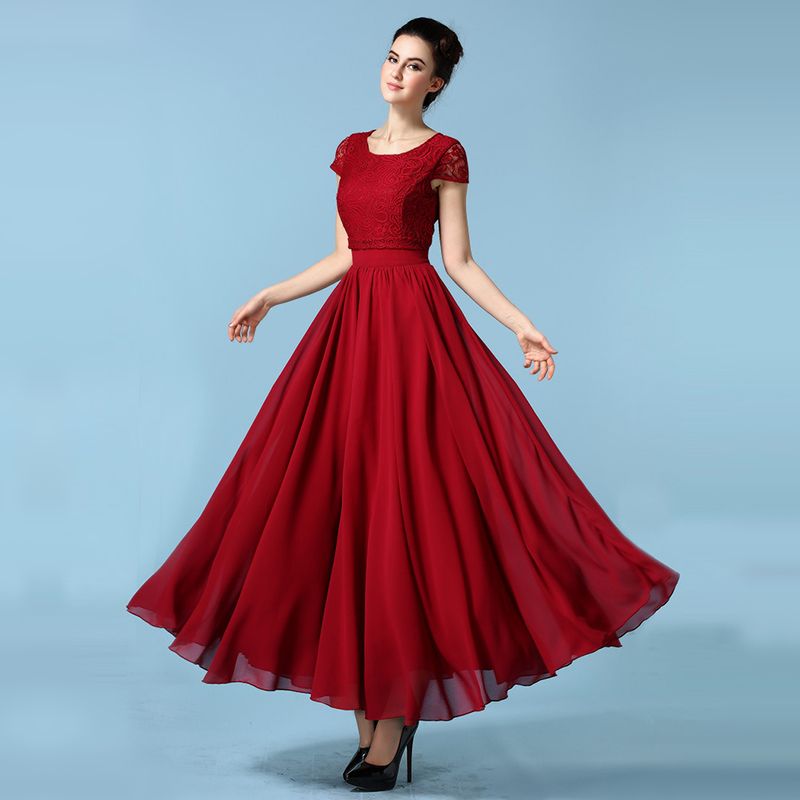 womens long chiffon dress