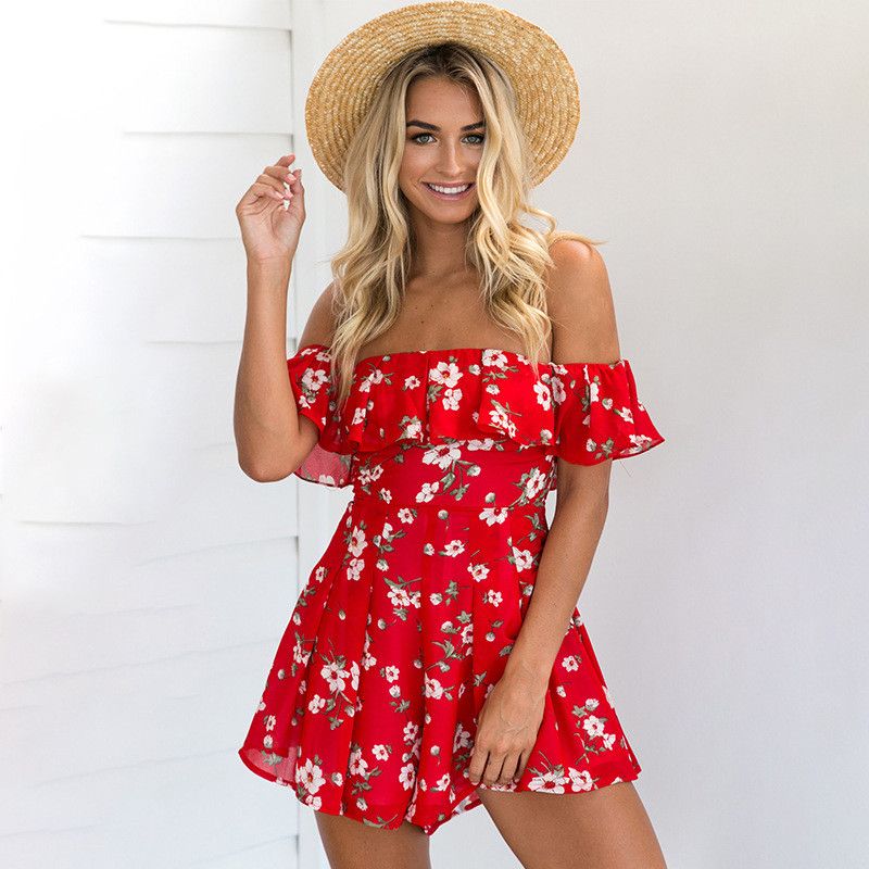 off the shoulder romper shorts