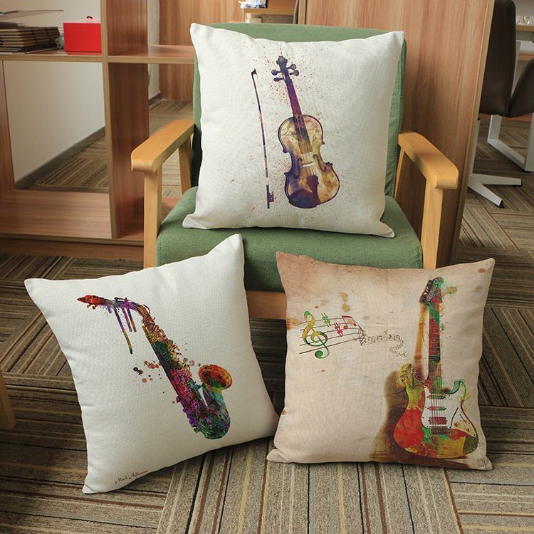 Size : 4545cm Pillowcase+Inner core Cushion Pillow Pillowcase Solid Color Woven Sofa Office Pillow Lumbar ZHAOSHUNLI