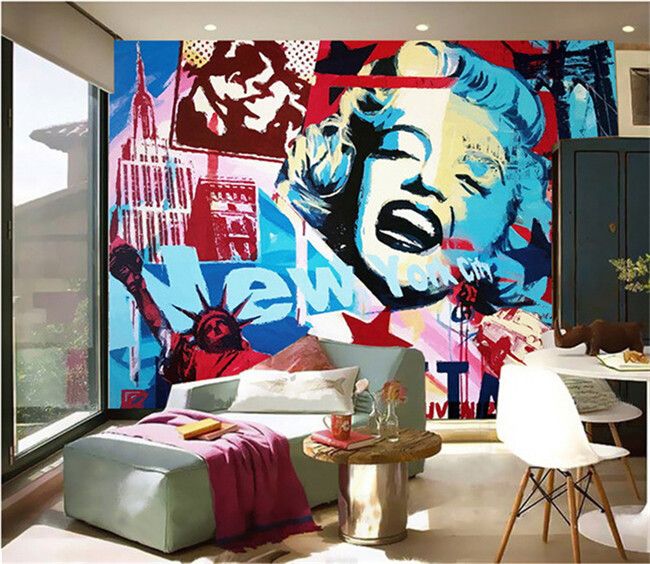 3d جدارية مخصصة كتابات خلفيات أمريكا تمثال الحرية مارلين مونرو جدار جدارية 3d ورق الحائط غرفة المعيشة من عند Fumei66 117 03ر س Kr Dhgate Com