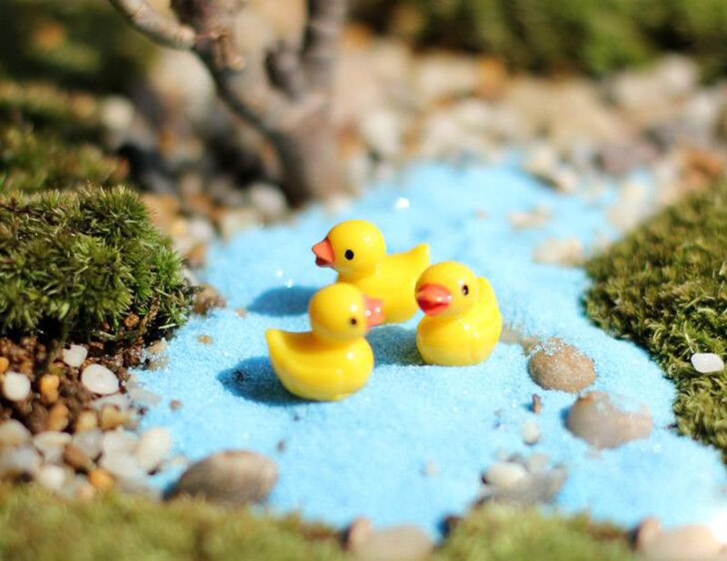 Set of 4 Ducks Fairy Garden Figurine Crafts Micro Landscape Decor DIY Gift S