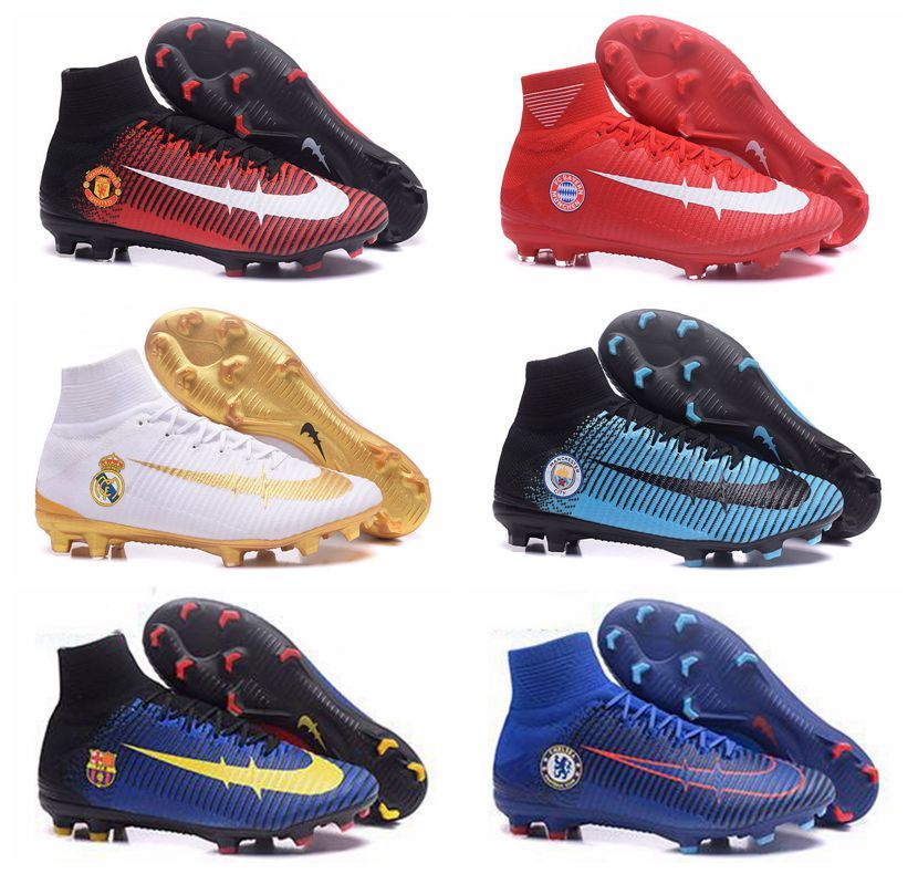 2021 Cheap New 2017 Mens Original Soccer Cleats Mercurial Superflys High Tops Football Boots 