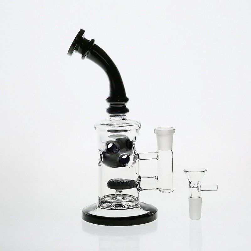 2021 20cm Black Glass Bongs Cheap Headshower Perc Dab Rig Bongs Water