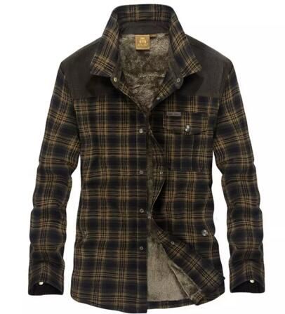 Camisa gruesa para Camisa gruesa de algodón de invierno Camisas A cuadros Camisa