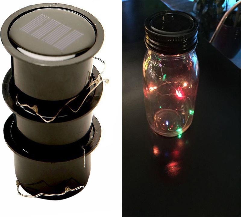 Kentucky Home Color Changing Fairy Light 3 Pack Solar Mason Jar Lid Insert INT 