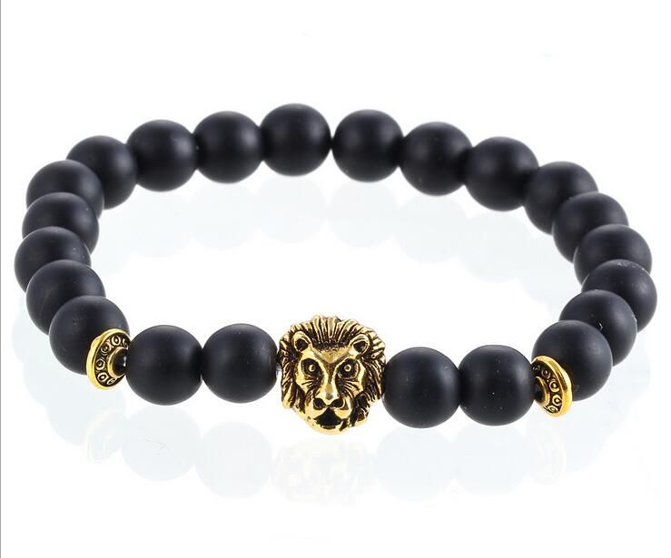 Gold Lion and Matte Beads